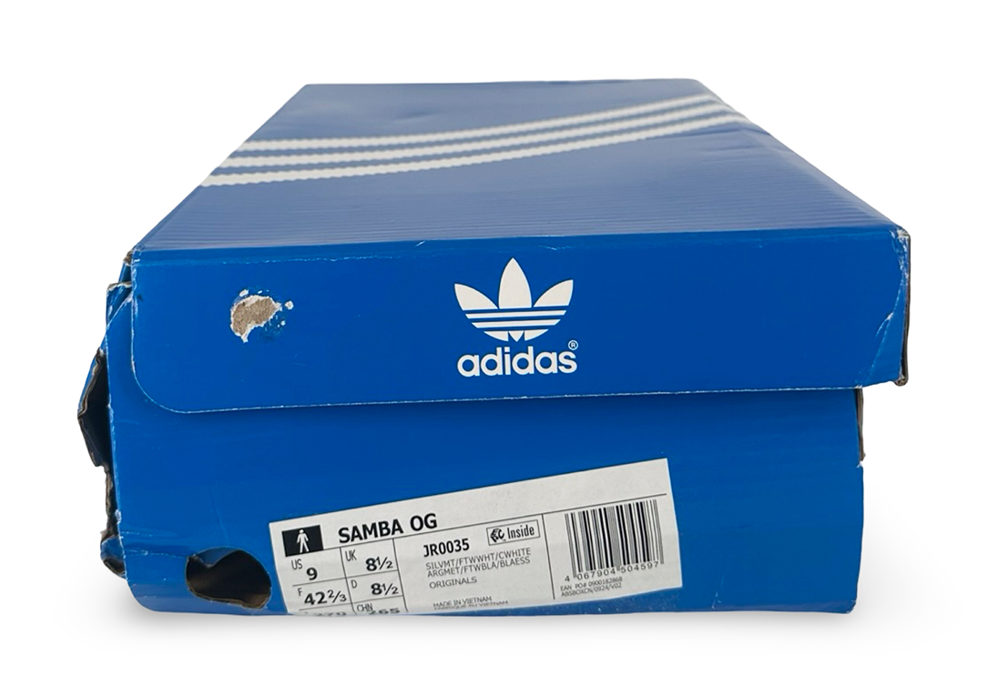 adidas Samba OG Silver Metallic Cracked Leather