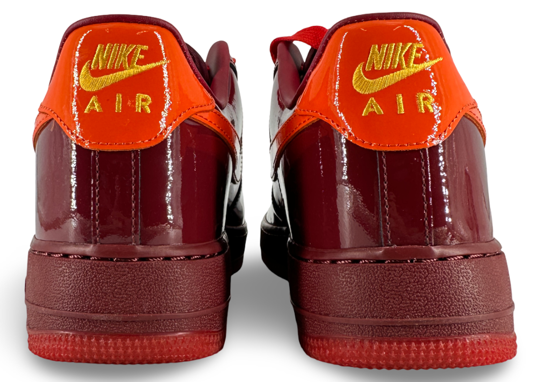 Nike Air Force 1 Low Patent Leather Dark Team Red Safety Orange