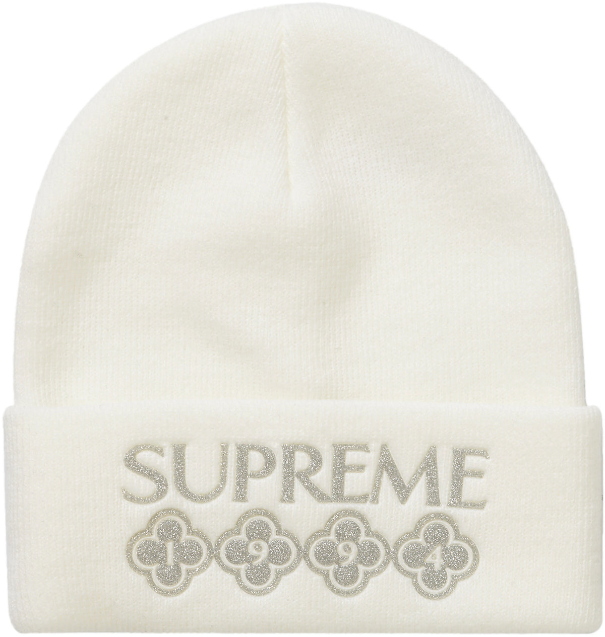 Supreme Glitter Beanie White