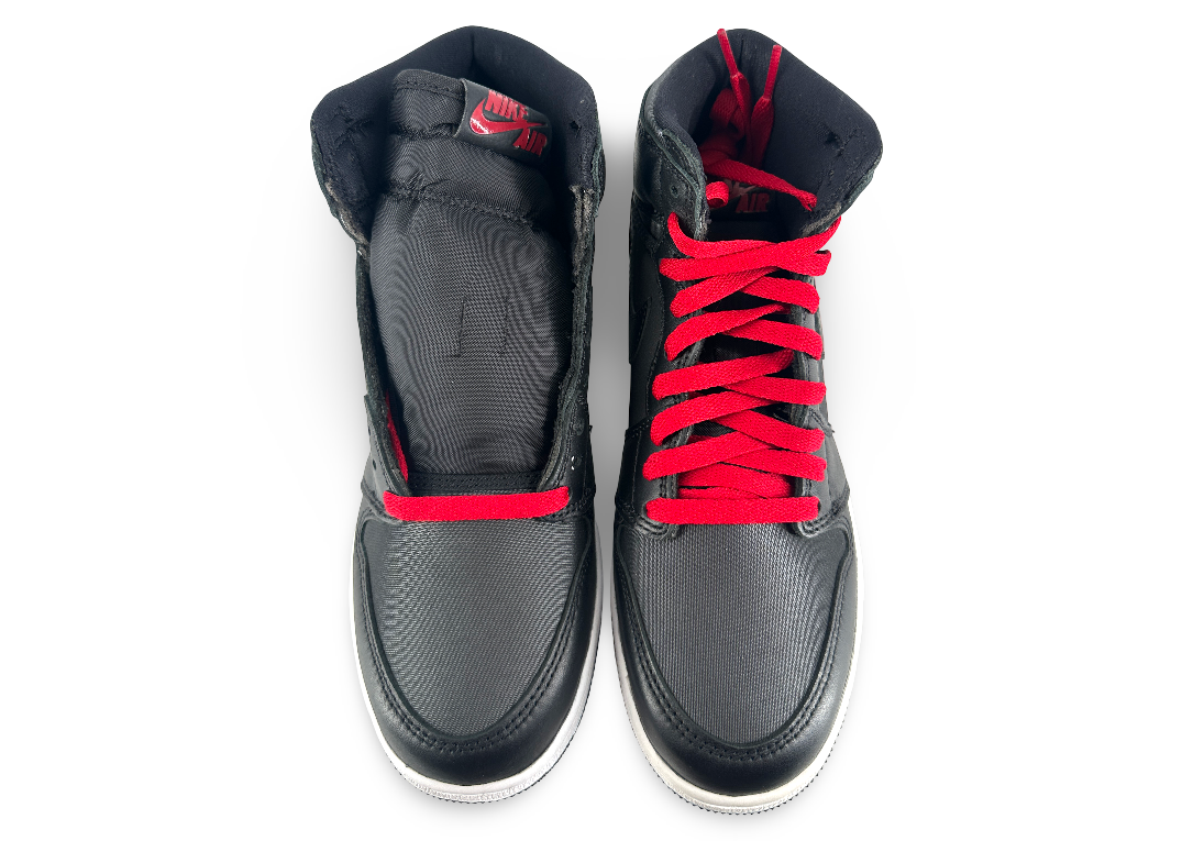 Jordan 1 Retro High Black Satin Gym Red Black (GS)