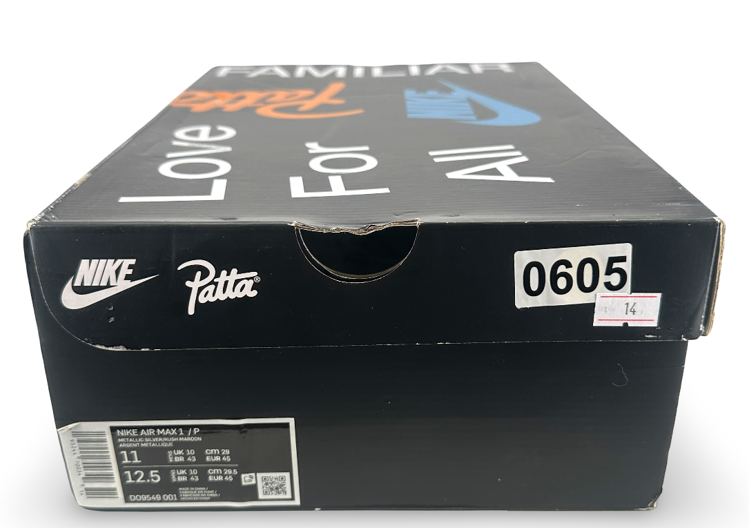 Nike Air Max 1 Patta Waves Rush Maroon (without Bracelet)