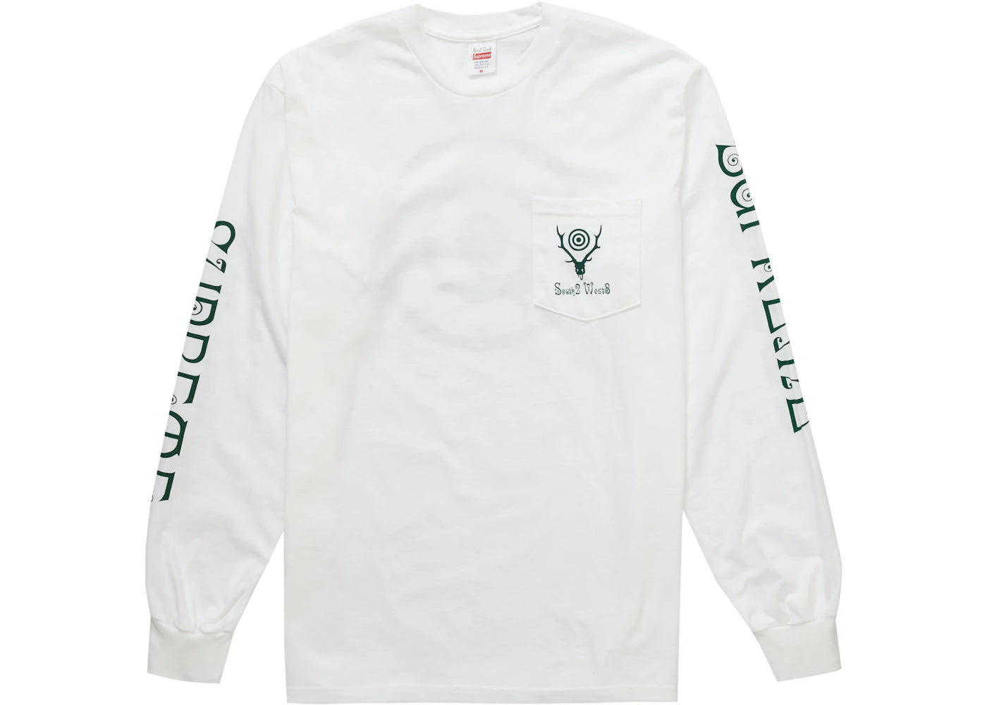 Supreme SOUTH2 WEST8 L/S Pocket Tee White