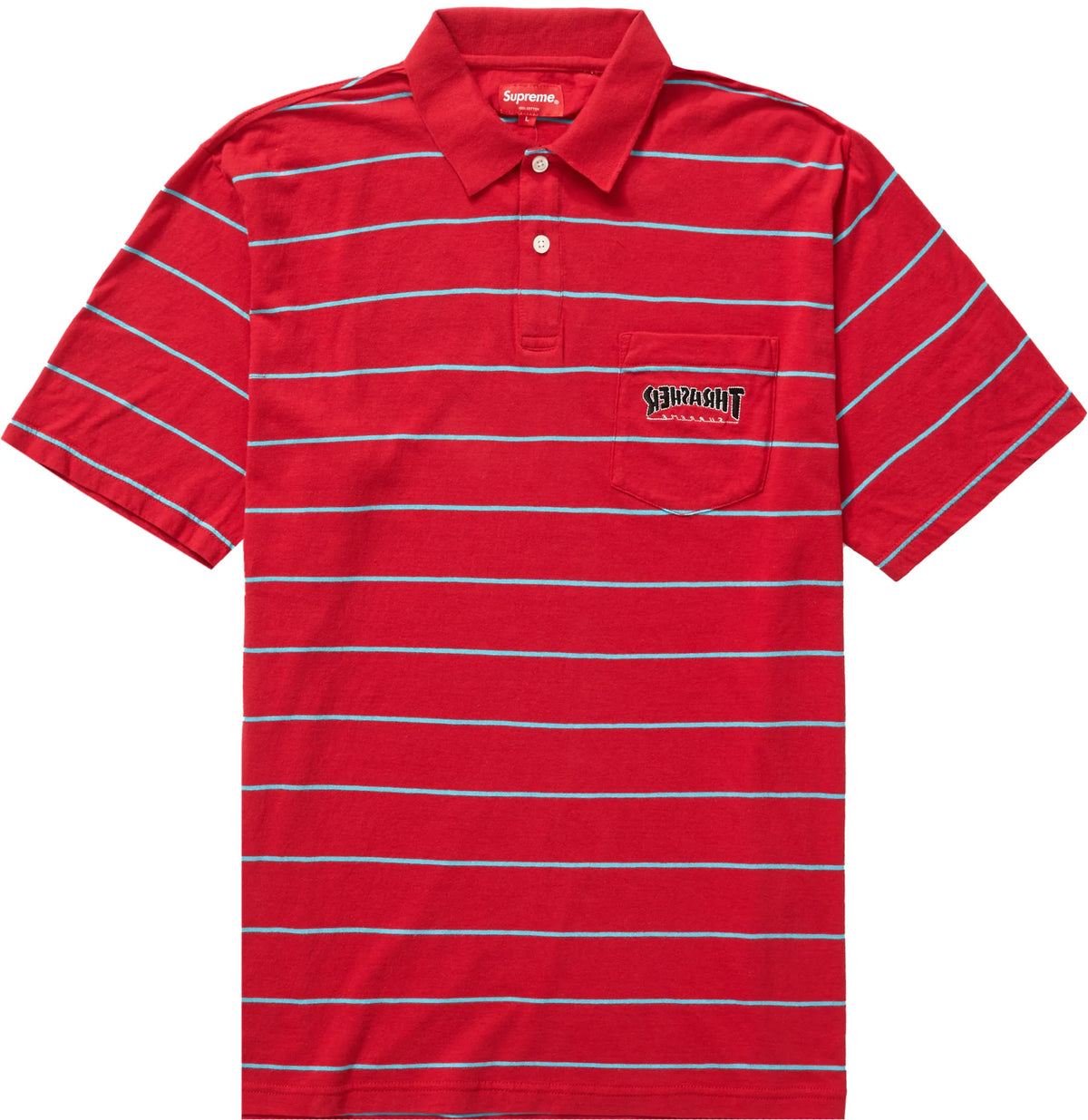 Supreme Thrasher Stripe Polo Red