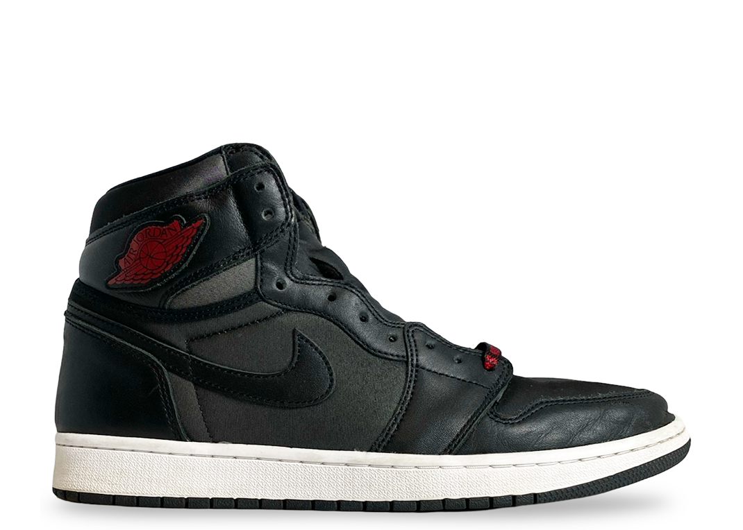 Jordan 1 Retro High Black Satin Gym Red