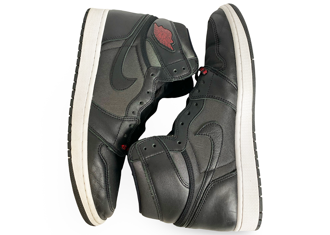 Jordan 1 Retro High Black Satin Gym Red