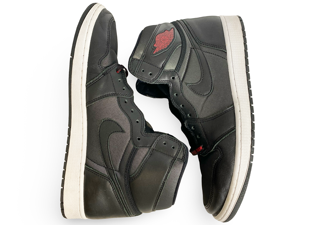 Jordan 1 Retro High Black Satin Gym Red