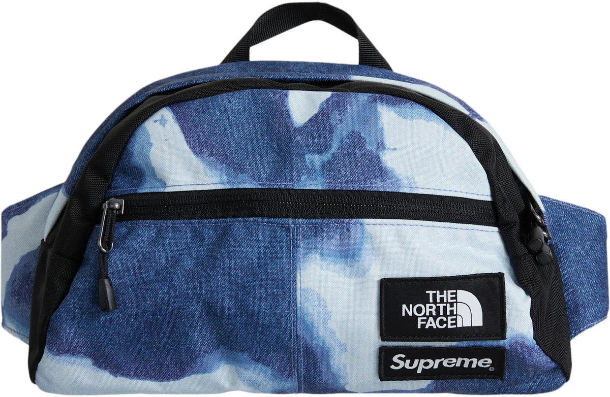 Supreme The North Face Bleached Denim Print Roo II Indigo