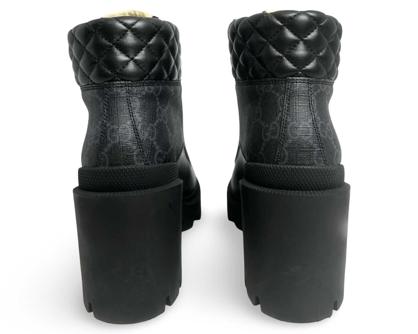 Gucci GG Supreme Leather Ankle Boots Women's Black 659691 UC810 1000