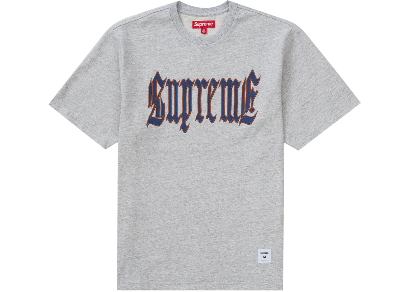 Supreme Old English S/S Top (SS24) Heather Grey