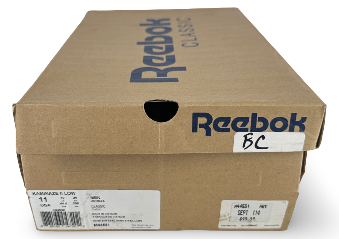 Reebok Kamikaze II Low White Steel Blue Solar Yellow