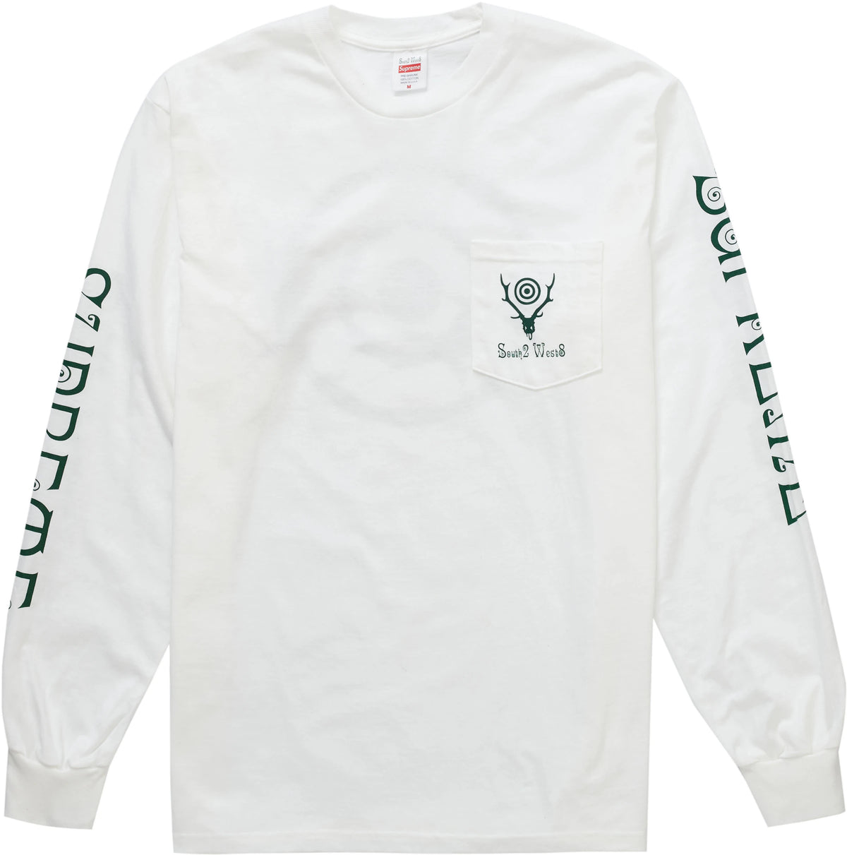 Supreme SOUTH2 WEST8 L/S Pocket Tee White