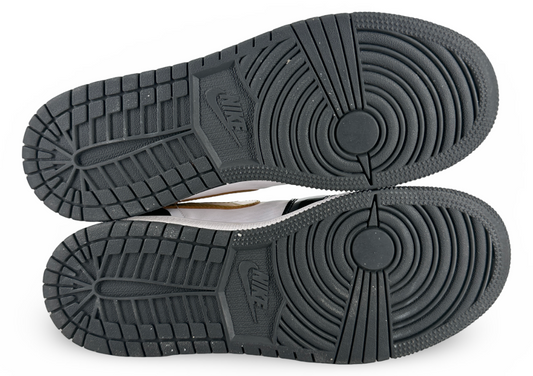 Jordan 1 Mid Patent Black White Gold (GS)