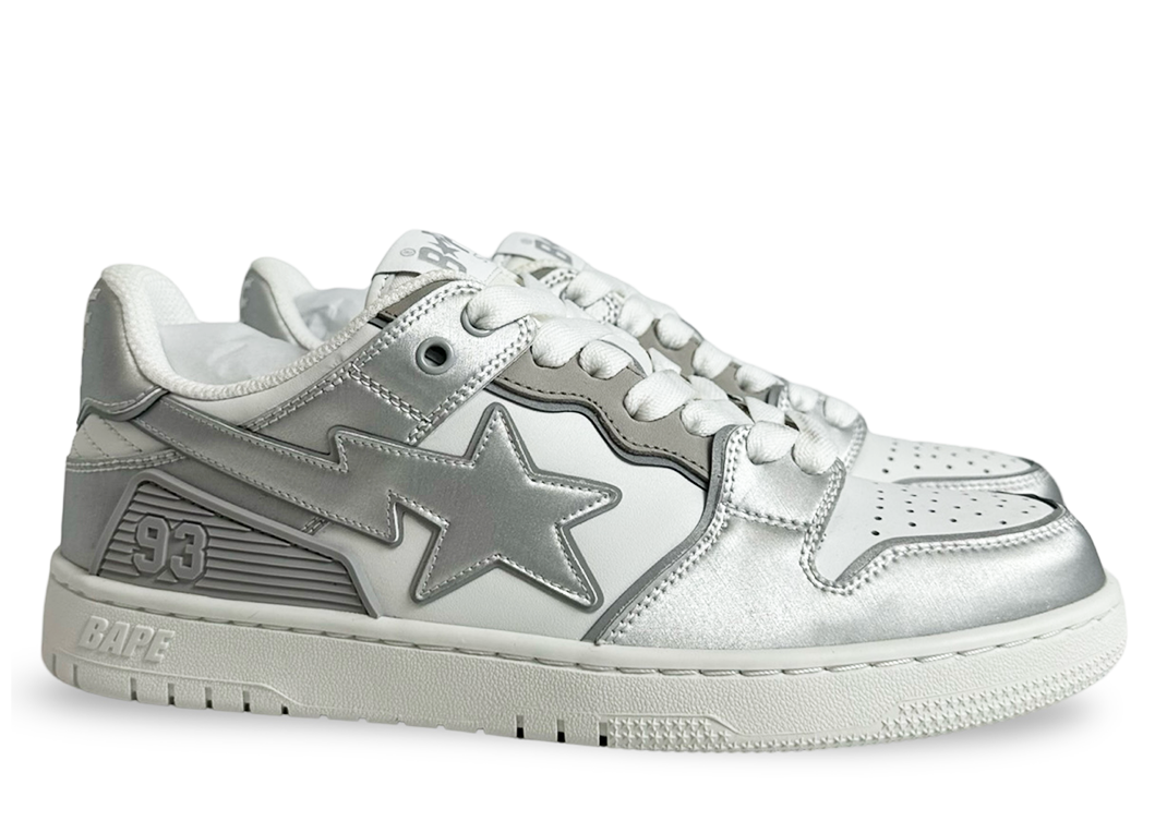 A Bathing Ape Sk8 Sta #4 White Silver