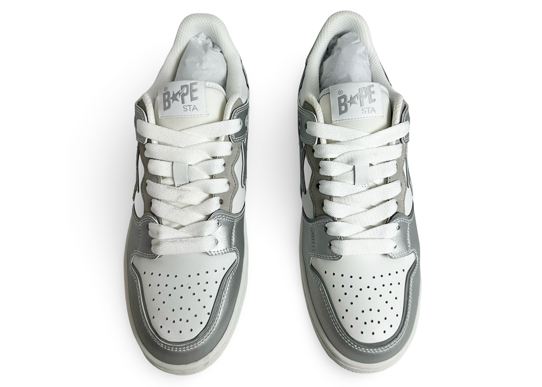 A Bathing Ape Sk8 Sta #4 White Silver