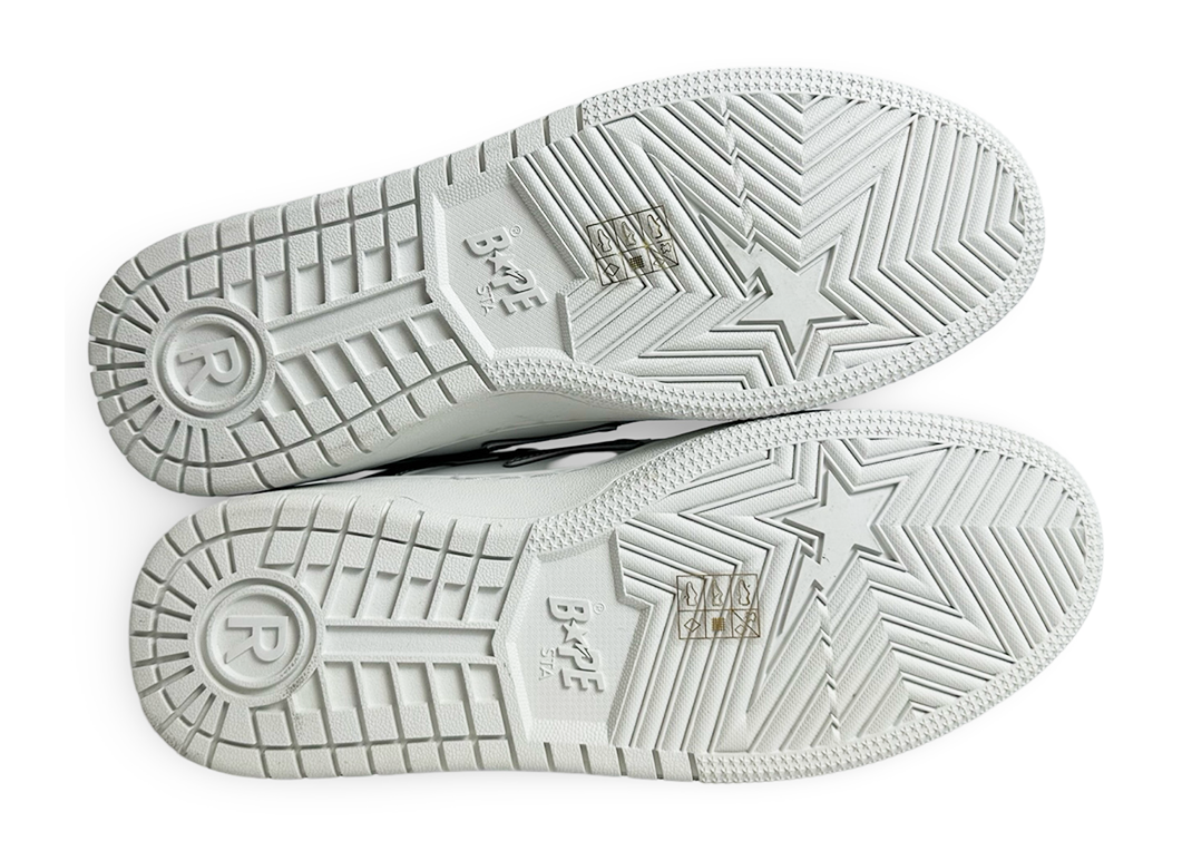A Bathing Ape Sk8 Sta #4 White Silver