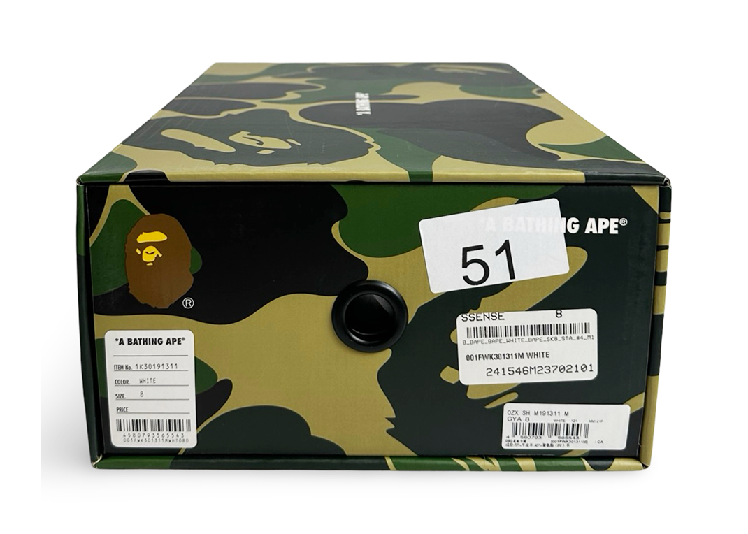 A Bathing Ape Sk8 Sta #4 White Silver