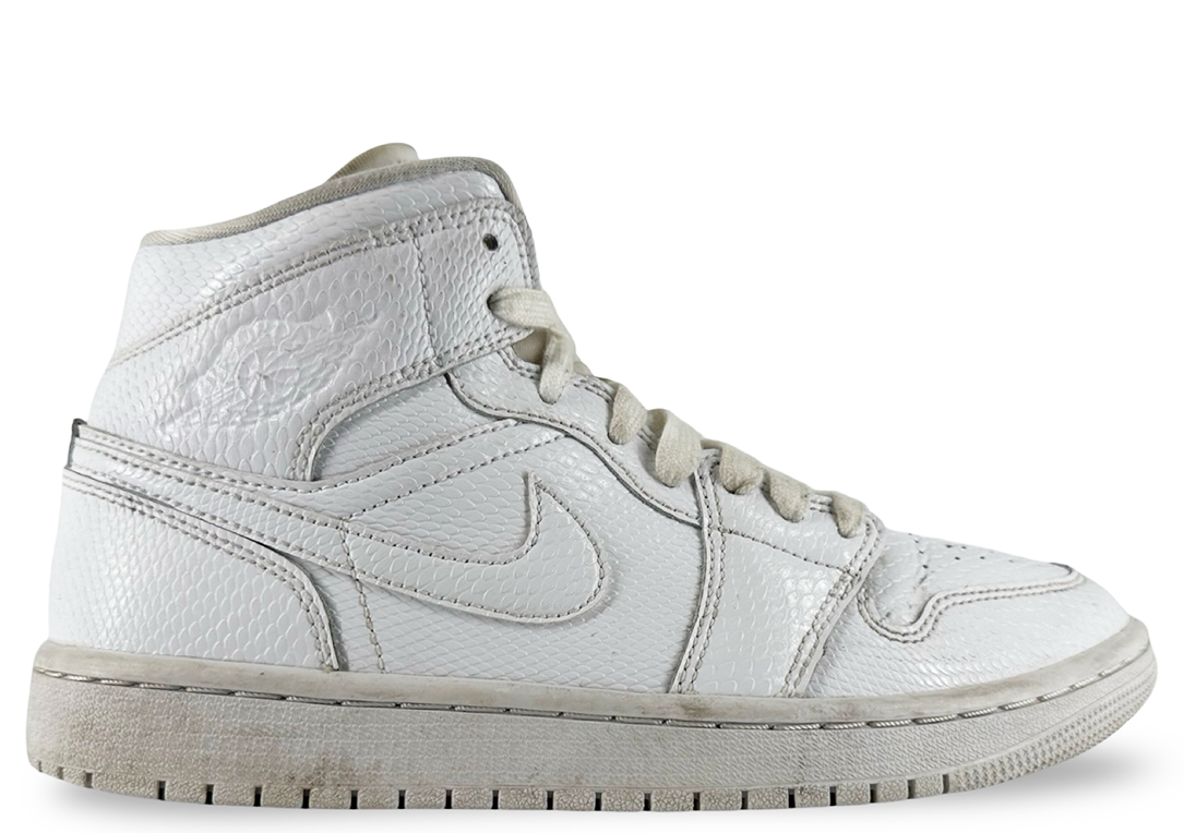 Jordan 1 Mid White Snakeskin (Women's)