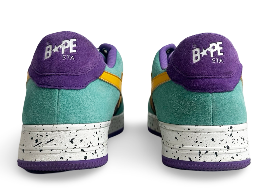 A Bathing Ape Bape Sta Teal Brown Yellow Suede