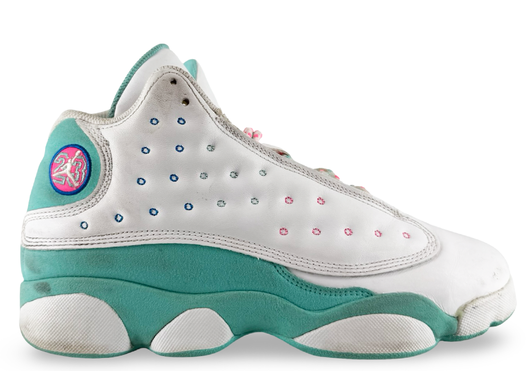 Jordan 13 Retro White Soar Green Pink (GS)