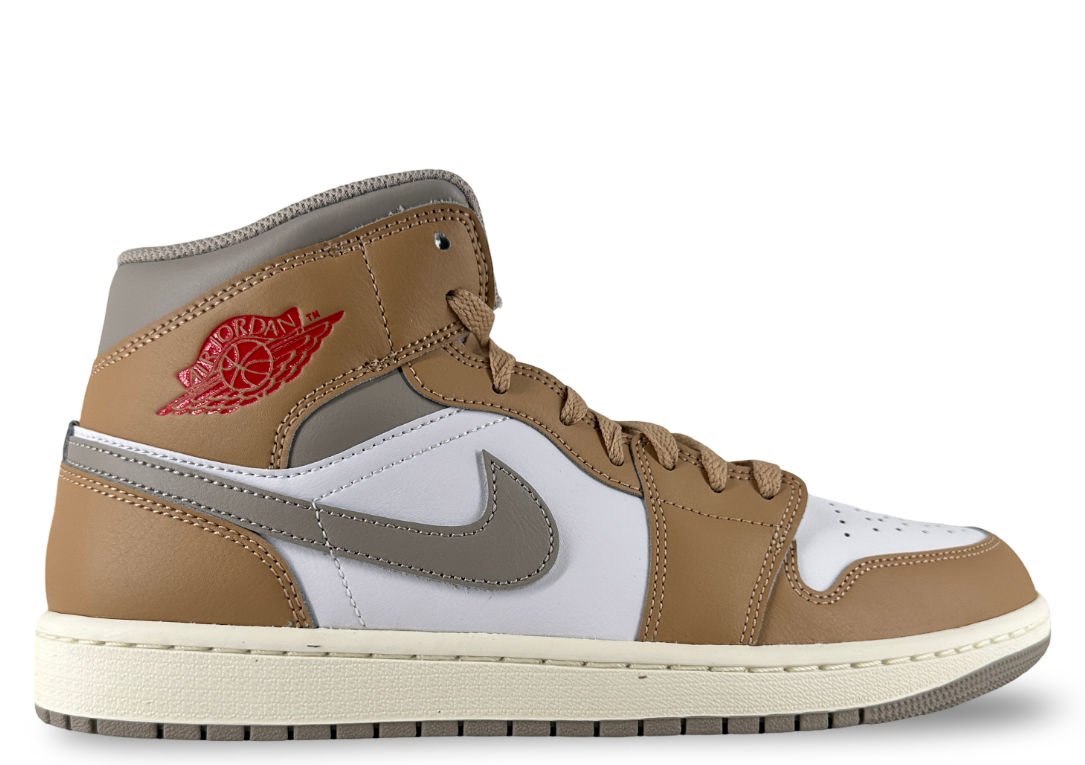 Jordan 1 Mid Rattan White College Grey