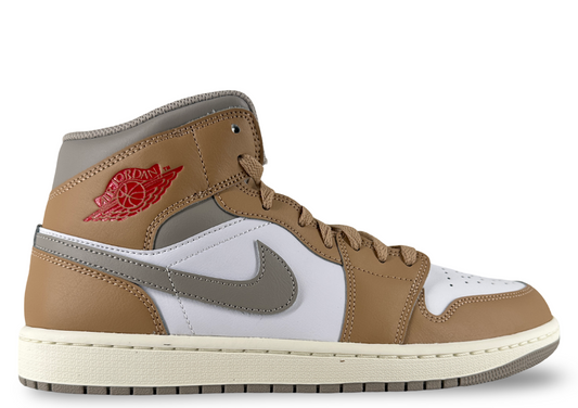 Jordan 1 Mid Rattan White College Grey
