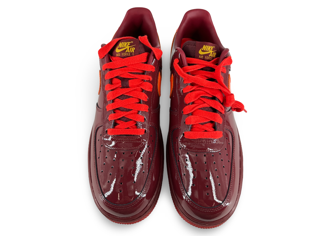 Nike Air Force 1 Low Patent Leather Dark Team Red Safety Orange