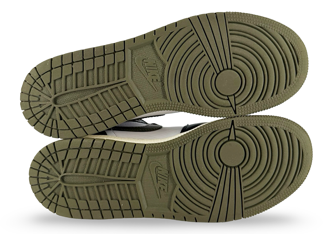Jordan 1 Low Black Toe Medium Olive (GS)