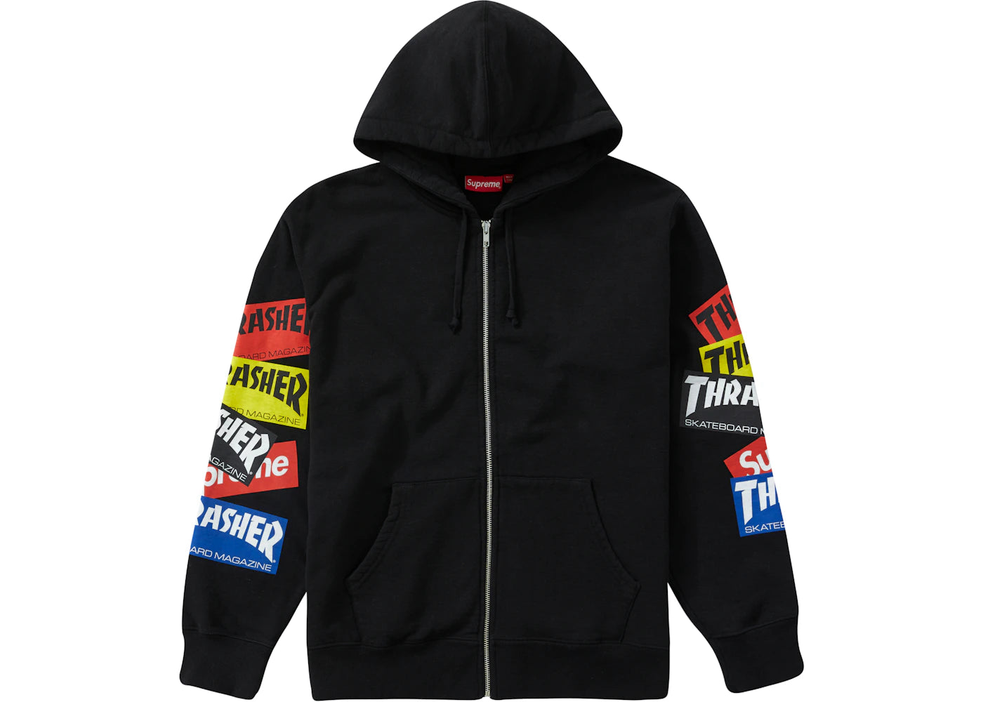 Supreme Thrasher Multi Logo Zip Up Hooded Sweatshirt Black