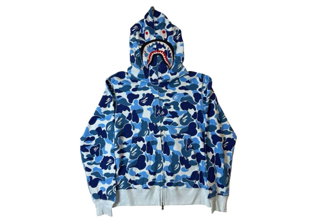 BAPE ABC Camo Crystal Stone Shark Full Zip Hoodie Blue