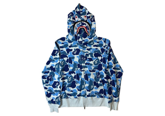 BAPE ABC Camo Crystal Stone Shark Full Zip Hoodie Blue