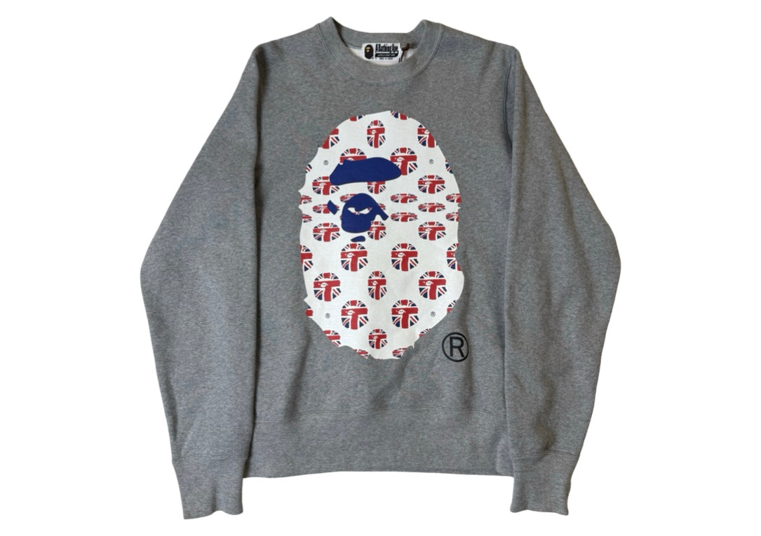 BAPE Union Jack Crewneck Grey