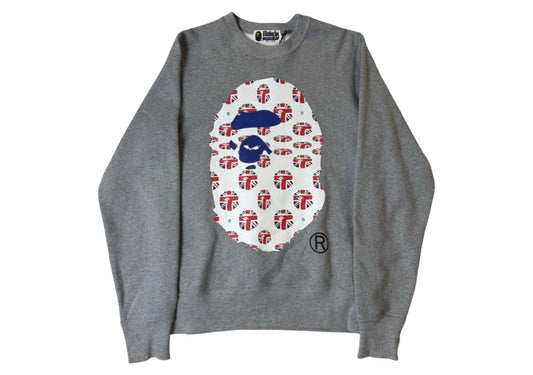 BAPE Union Jack Crewneck Grey