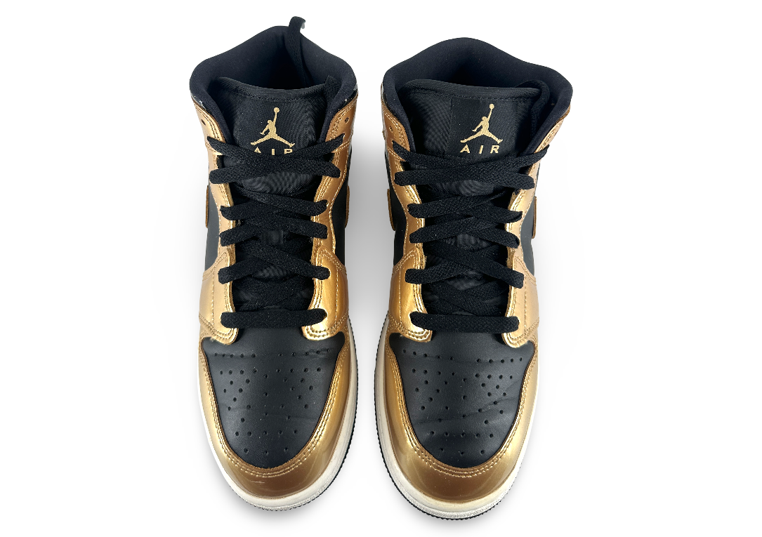 Jordan 1 Mid SE Metallic Gold Black (GS)
