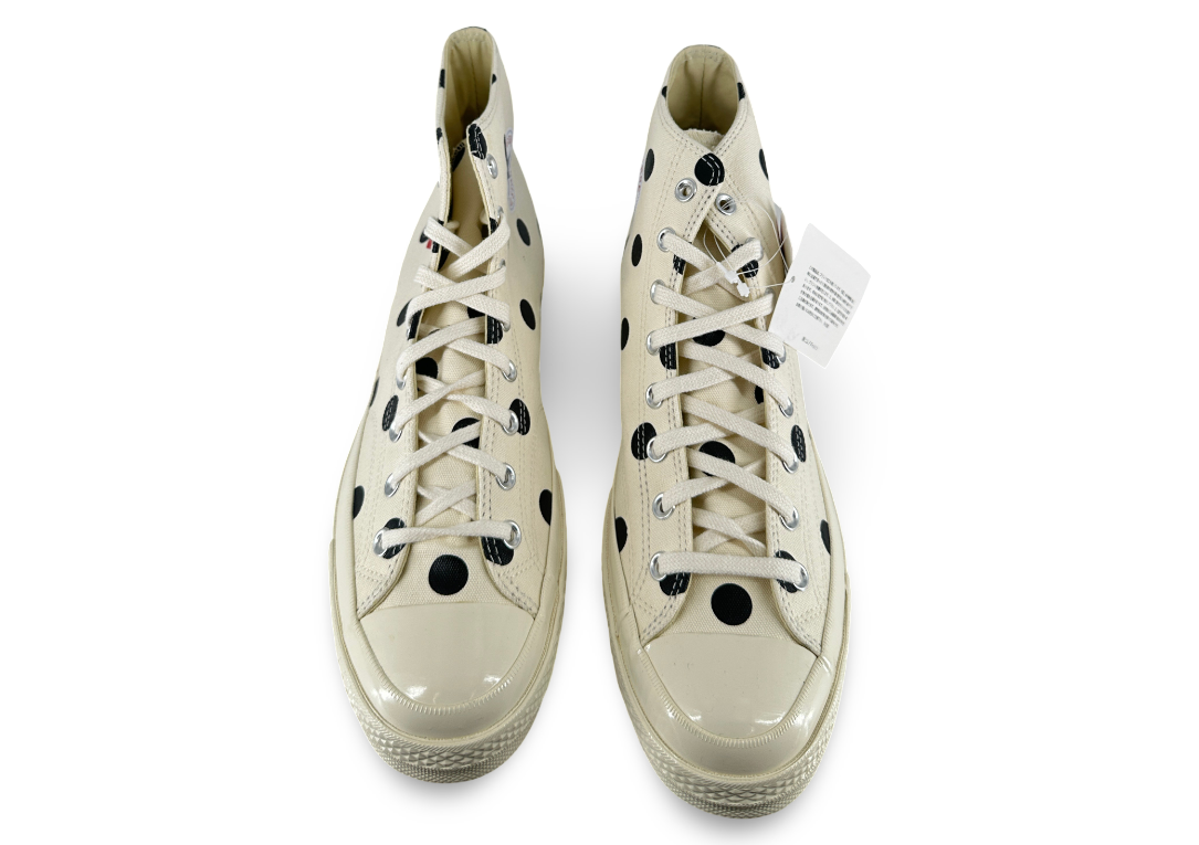 Converse Chuck Taylor All Star 70 Hi Comme des Garcons PLAY Polka Dot White
