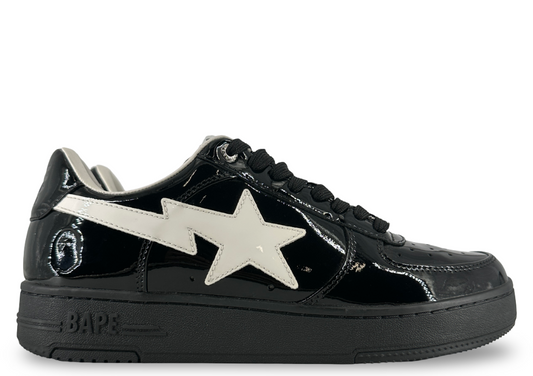 A Bathing Ape Bape Sta #1 Black White Patent Leather