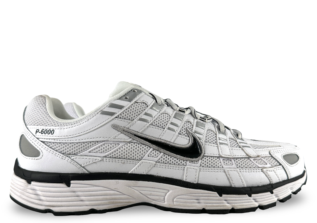 Nike P-6000 White Metallic Silver Black