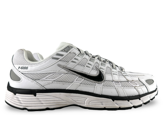 Nike P-6000 White Metallic Silver Black