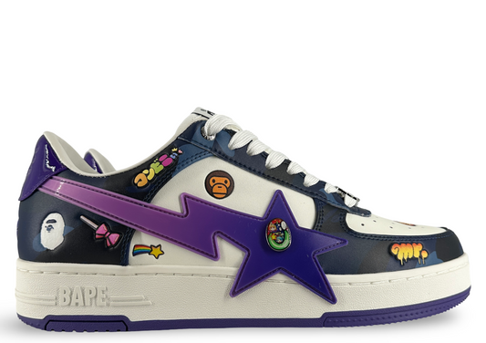 A Bathing Ape Bape Sta Mr. KaiKai Kiki White Purple