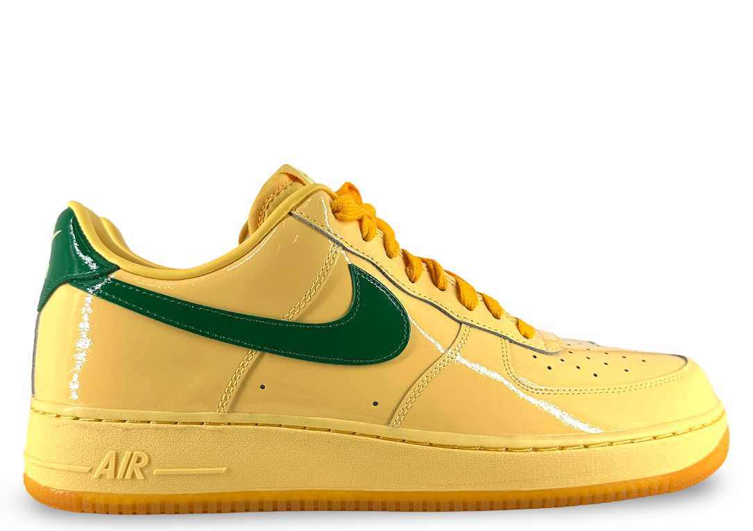 Nike Air Force 1 Low Patent Leather Topaz Gold Pine Green