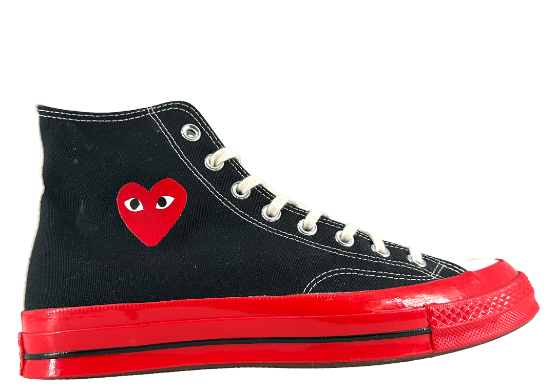 Converse Chuck Taylor All Star 70 Hi Comme des Garcons PLAY Black Red Midsole