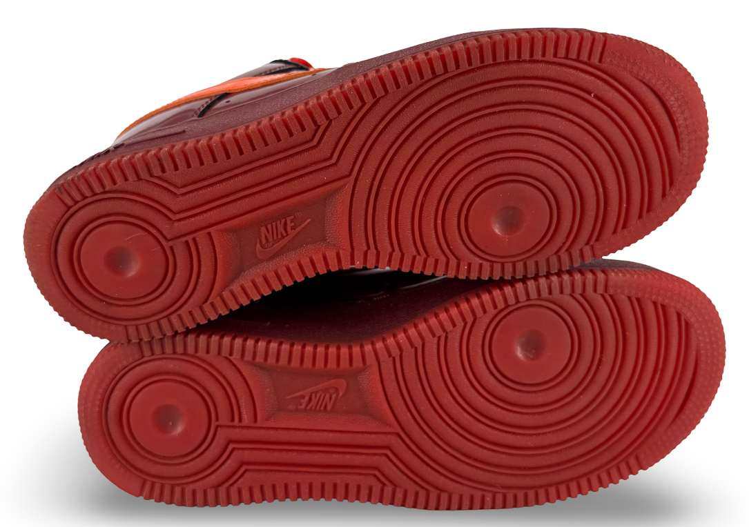 Nike Air Force 1 Low Patent Leather Dark Team Red Safety Orange