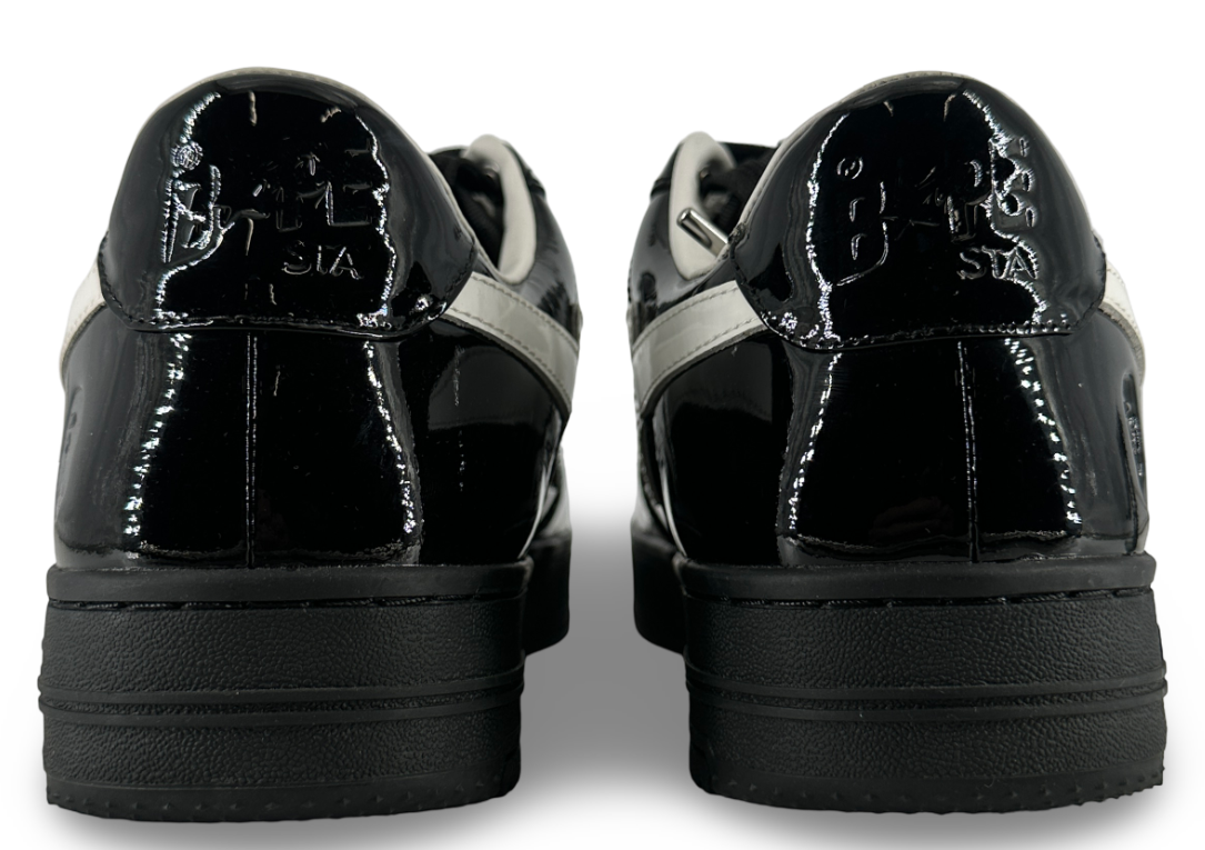 A Bathing Ape Bape Sta #1 Black White Patent Leather