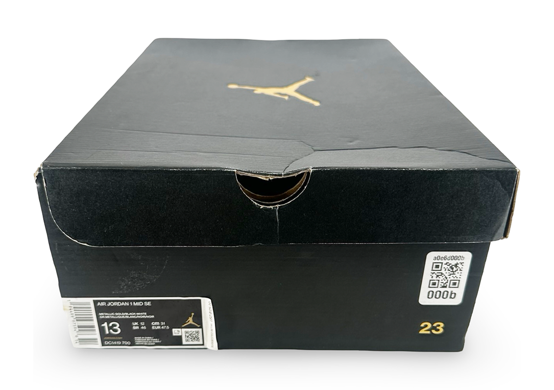 Jordan 1 Mid Metallic Gold Black White