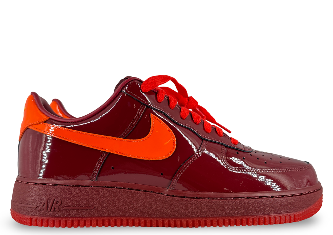 Nike Air Force 1 Low Patent Leather Dark Team Red Safety Orange