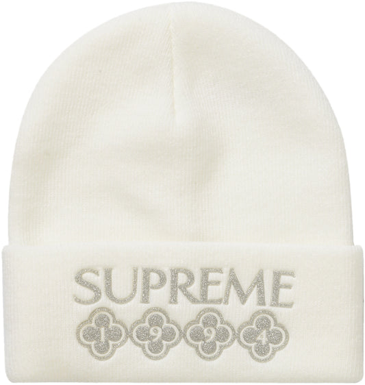 Supreme Glitter Beanie White