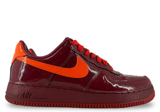 Nike Air Force 1 Low Patent Leather Dark Team Red Safety Orange