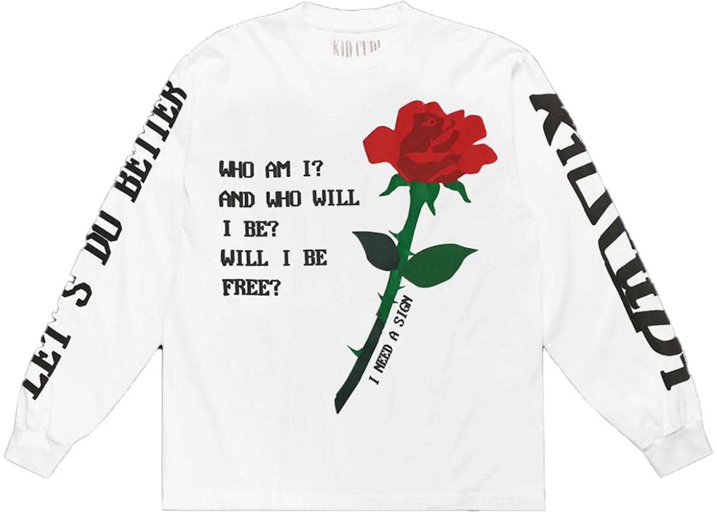 Kid Cudi Rose L/S Tee White