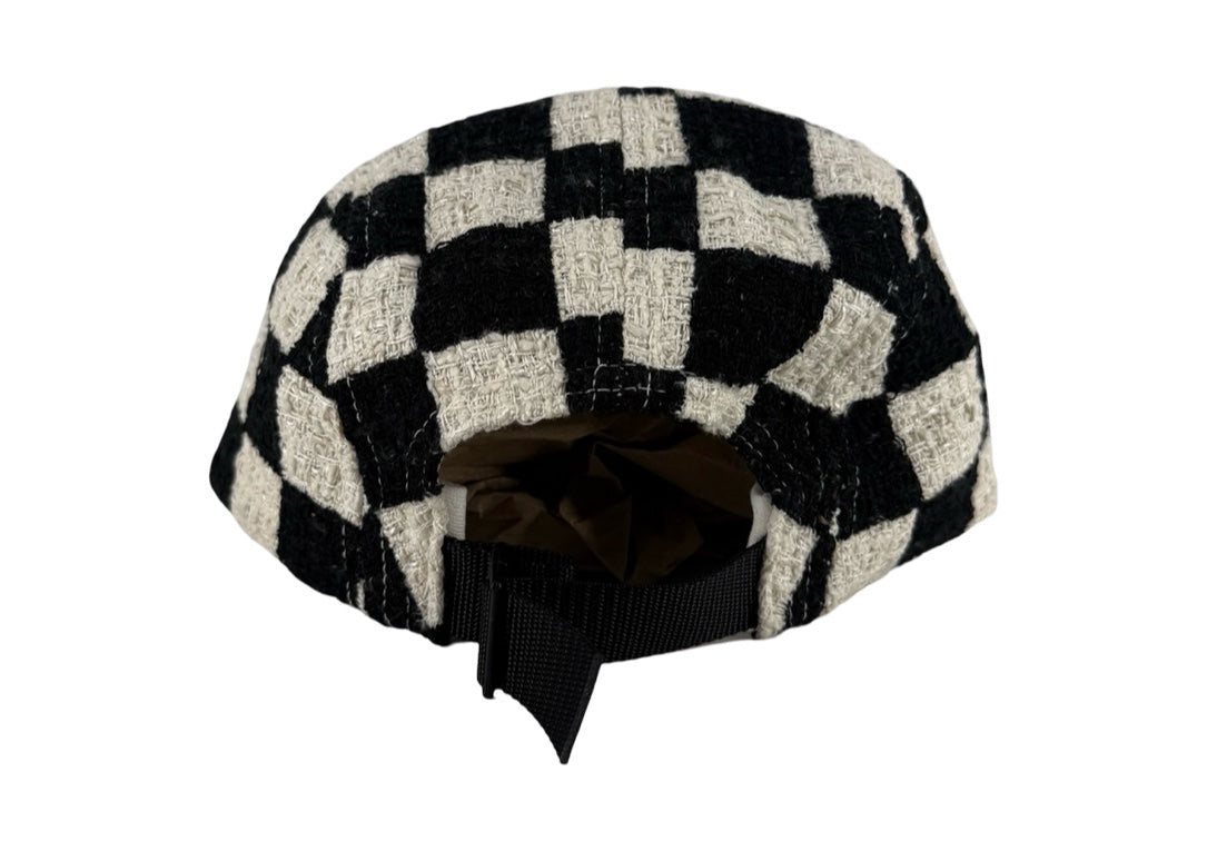 Supreme Checkerboard Boucle Camp Cap Black