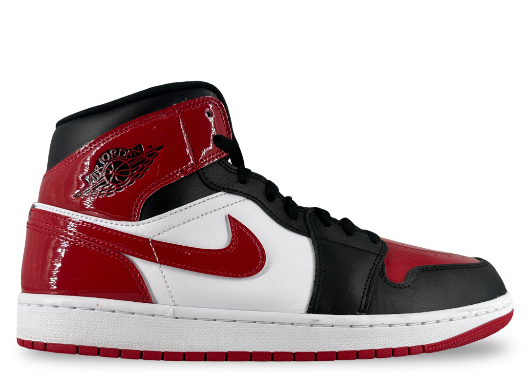 Jordan 1 Mid SE Patent Bred Toe