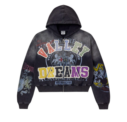 Vale Forever Blasted Zip Up Hoodie Black